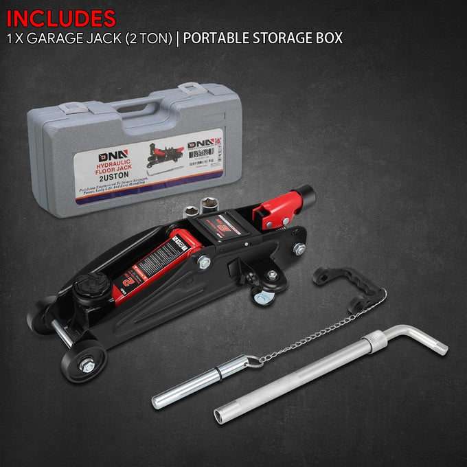 2-Ton Portability Hydraulic Floor Jack <br> Lifting Height of 5.1 and a Max. Height of 13 in.