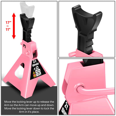 2-Piece 2 Ton Adjustable Jack Stand <br> Adjustable lift range:10.6 in. -15.5 in.