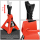 2-Piece 2 Ton Adjustable Jack Stand <br> Adjustable lift range:10.6 in. -15.5 in.