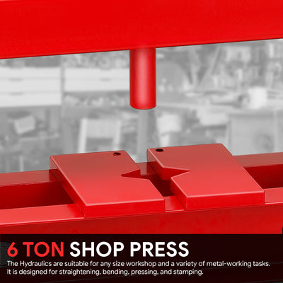 10.2 in. Max H-Frame 6-Ton Hydraulic Shop Press<br>Adjustable Benchtop Work Table