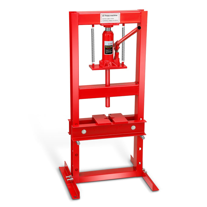 10.2 in. Max H-Frame 6-Ton Hydraulic Shop Press<br>Adjustable Benchtop Work Table