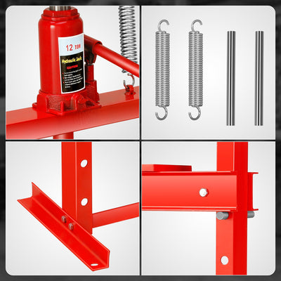28.3 in. Max H-Frame 12-Ton Hydraulic Shop Press<br>Adjustable Benchtop Work Table