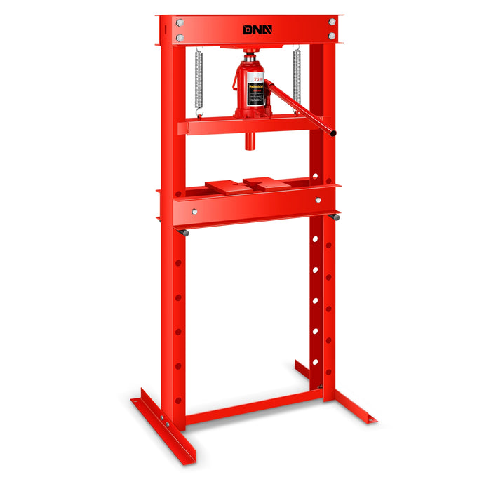 28.7 in. Max H-Frame 20-Ton Hydraulic Shop Press<br>Adjustable Benchtop Work Table