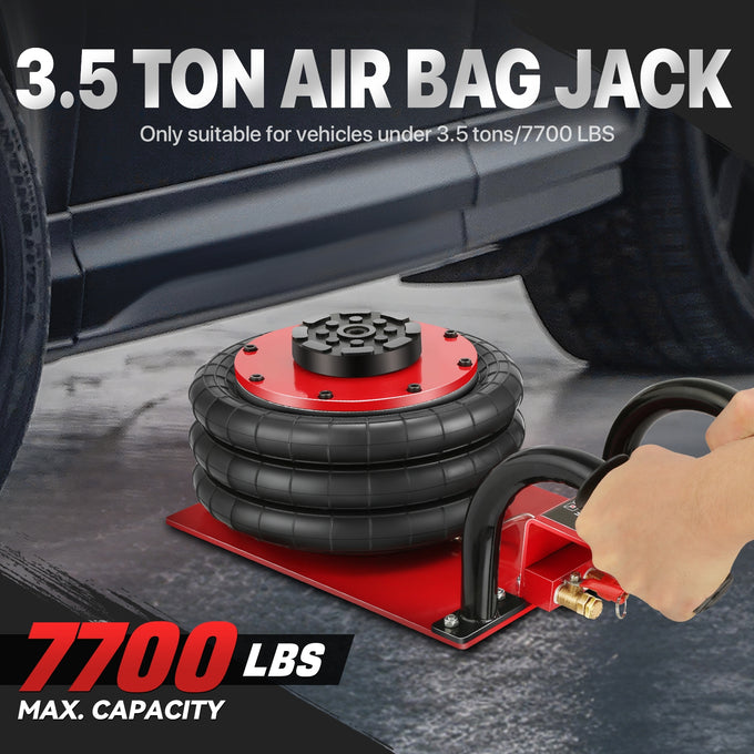 7700lbs 5.9 in. -15.7 in. Short Handle Air Bag Jack<br>w/5 Built Steel Tubes