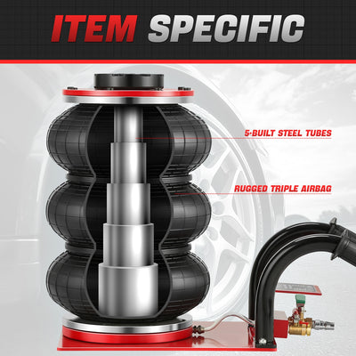 7700lbs 5.9 in. -15.7 in. Short Handle Air Bag Jack<br>w/5 Built Steel Tubes
