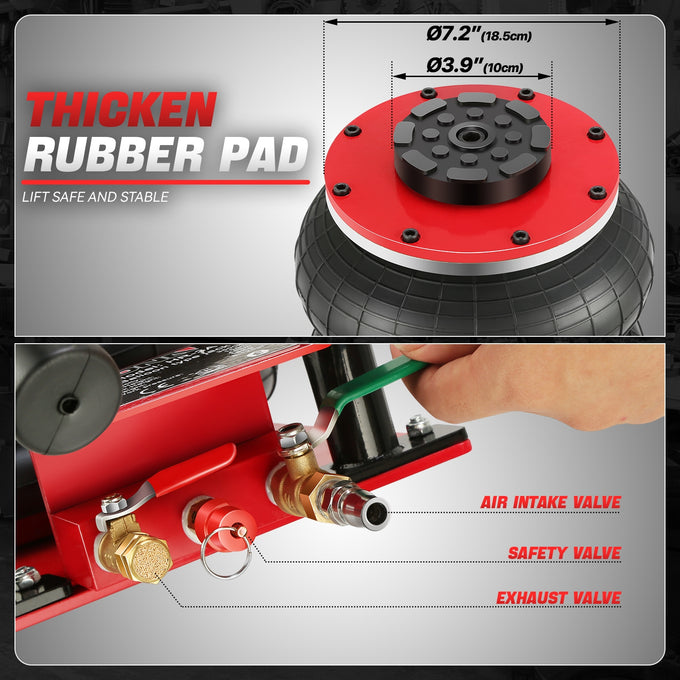 7700lbs 5.9 in. -15.7 in. Short Handle Air Bag Jack<br>w/5 Built Steel Tubes