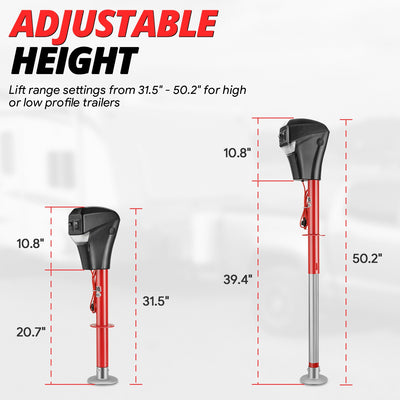 12V DC 3500lbs Electric Power Tongue Trailer Jack<br>Lifting Range To Be 31.5 in-50.2 in.