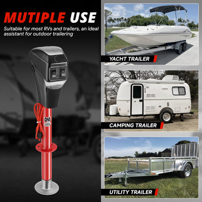 12V DC 3500lbs Electric Power Tongue Trailer Jack<br>Lifting Range To Be 31.5 in-50.2 in.