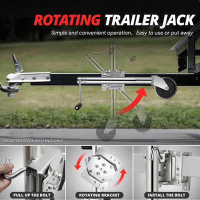 1000LBS Dual Wheel Tongue Trailer Tongue Jack<br>Lifting RangeTo Be 12.6â€?2.8 in.