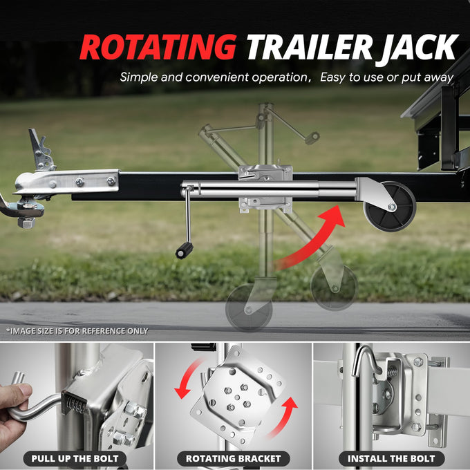 1000LBS Dual Wheel Tongue Trailer Tongue Jack<br>Lifting RangeTo Be 12.6â€?2.8 in.
