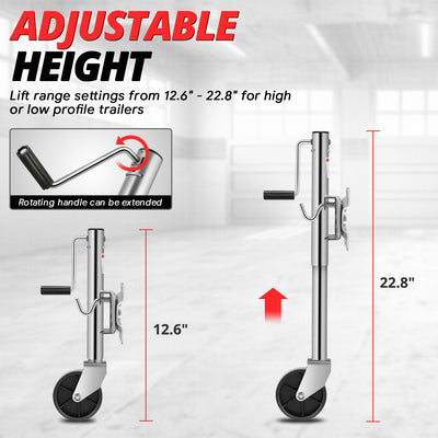 1000LBS Dual Wheel Tongue Trailer Tongue Jack<br>Lifting RangeTo Be 12.6â€?2.8 in.
