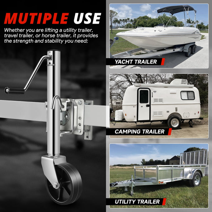1000LBS Dual Wheel Tongue Trailer Tongue Jack<br>Lifting RangeTo Be 12.6â€?2.8 in.