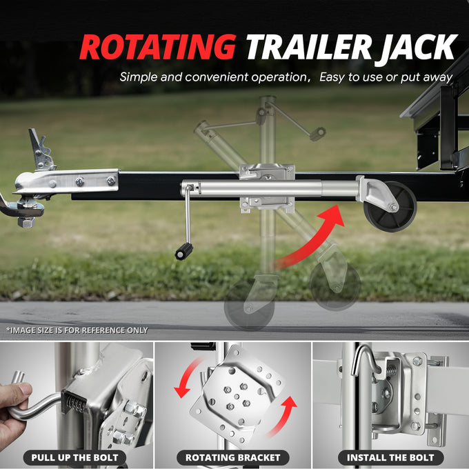 22.4-33.6 in. 1200lbs Dual Wheel Trailer Jack<br>Fits 1.96 to 4.52 in. Trailer Tongues