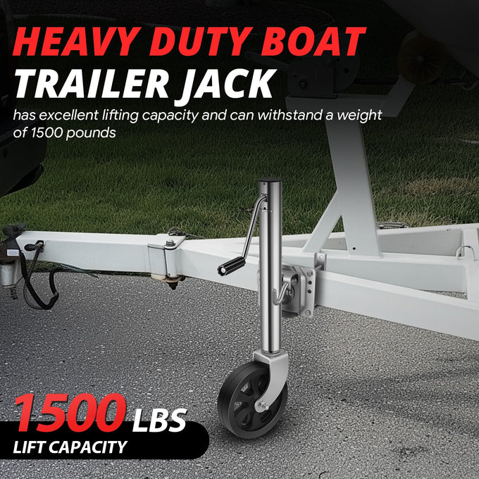 24.2-35.4 in. 1500lbs Dual Wheel Trailer Jack<br>Fits 1.96 to 4.52 in. Trailer Tongues