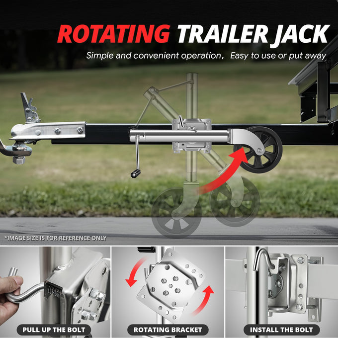 24.2-35.4 in. 1500lbs Dual Wheel Trailer Jack<br>Fits 1.96 to 4.52 in. Trailer Tongues