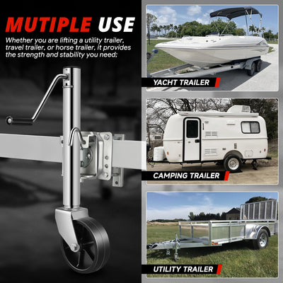 24.2-35.4 in. 1500lbs Dual Wheel Trailer Jack<br>Fits 1.96 to 4.52 in. Trailer Tongues