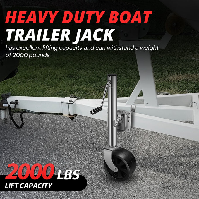 26-37 in. 2000lbs Dual Wheel Trailer Jack<br>Fits 1.96 to 4.52 in. Trailer Tongues