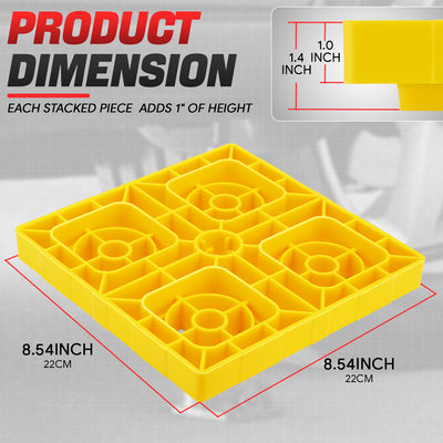 10Pc Wheels RV leveling block <br> 8.54 in. x 8.54 in. x 1 in.