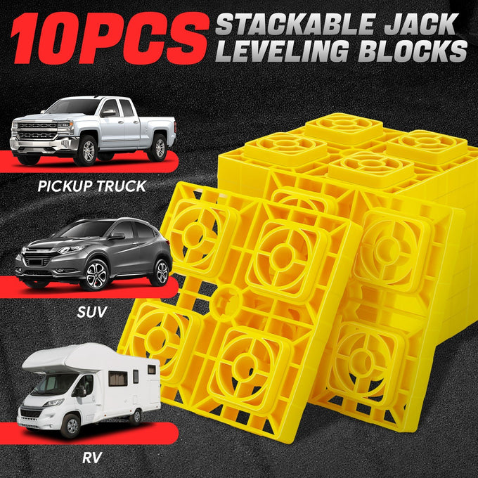 10Pc Wheels RV leveling block <br> 8.54 in. x 8.54 in. x 1 in.