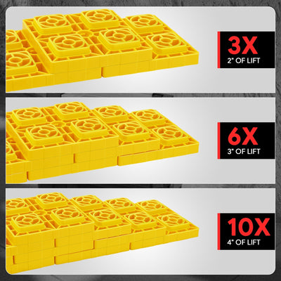 10Pc Wheels RV leveling block <br> 8.54 in. x 8.54 in. x 1 in.