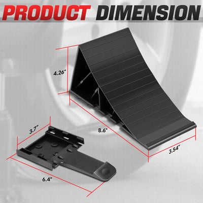 2pcs Plastic Dual Wheel Stopper Chocks <br> 8.2 in L x 3.54 in W x 4.26 in. H