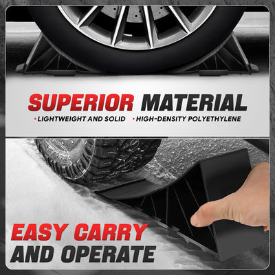 2pcs Plastic Dual Wheel Stopper Chocks <br> 8.2 in L x 3.54 in W x 4.26 in. H