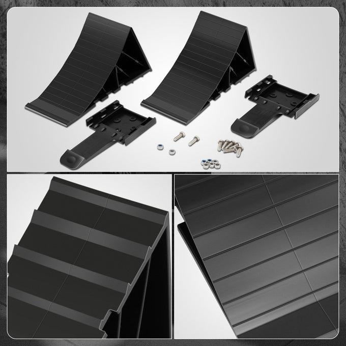 2pcs Plastic Dual Wheel Stopper Chocks <br> 8.2 in L x 3.54 in W x 4.26 in. H