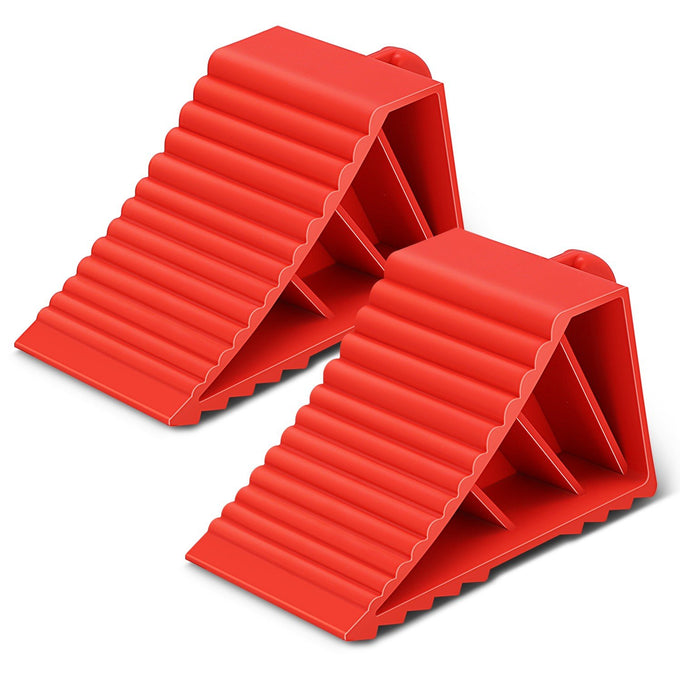 2pcs Plastic Dual Wheel Stopper Chocks <br> 8.2 in L x 3.4 in W x 3.9 in. H