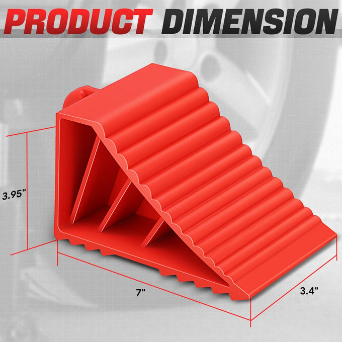 2pcs Plastic Dual Wheel Stopper Chocks <br> 8.2 in L x 3.4 in W x 3.9 in. H