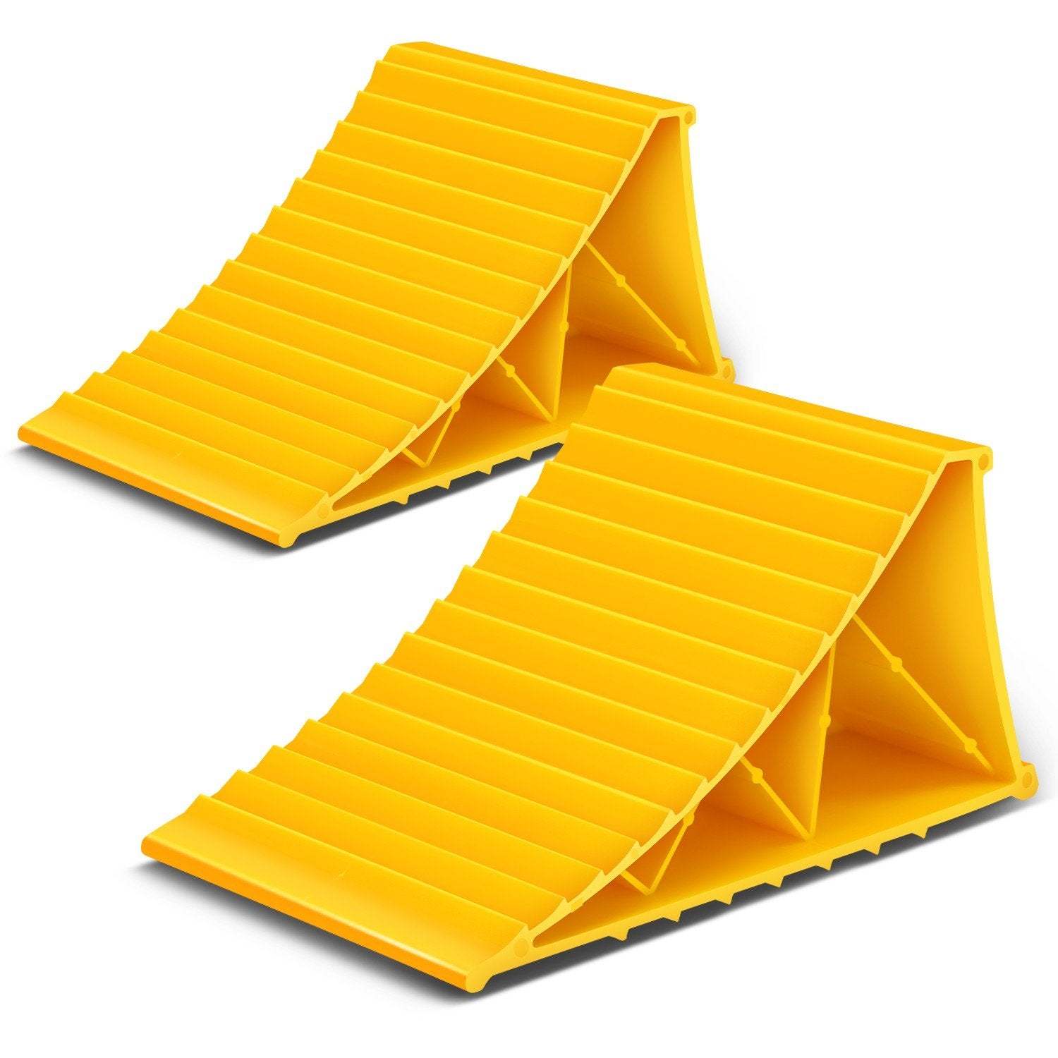 2pcs Plastic Dual Wheel Stopper Chocks <br> 8.66 x 4.84 x 4.17in.