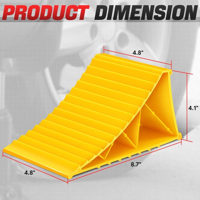 2pcs Plastic Dual Wheel Stopper Chocks <br> 8.66 x 4.84 x 4.17in.