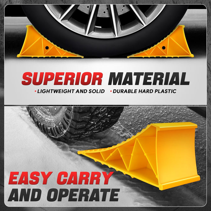 2pcs Plastic Dual Wheel Stopper Chocks <br> 8.66 x 4.84 x 4.17in.