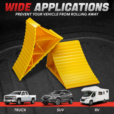 2pcs Plastic Dual Wheel Stopper Chocks <br> 8.66 x 4.84 x 4.17in.