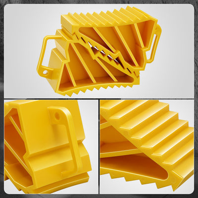2pcs Plastic Dual Wheel Stopper Chocks <br> 5.72 in. L x 3.01 in. W x 3.83 in. H