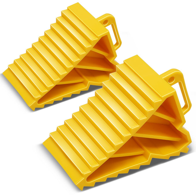 2pcs Plastic Dual Wheel Stopper Chocks <br> 5.72 in. L x 3.01 in. W x 3.83 in. H