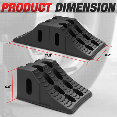 2pcs Plastic Dual Wheel Stopper Chocks <br> 17.7 L x 8.1 W x 4.6 H in.