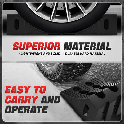 2pcs Plastic Dual Wheel Stopper Chocks <br> 17.7 L x 8.1 W x 4.6 H in.