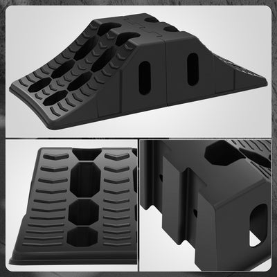 2pcs Plastic Dual Wheel Stopper Chocks <br> 17.7 L x 8.1 W x 4.6 H in.