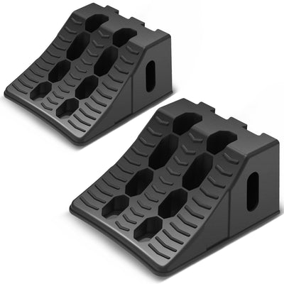 2pcs Plastic Dual Wheel Stopper Chocks <br> 17.7 L x 8.1 W x 4.6 H in.