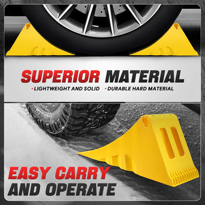 2pcs Plastic Dual Wheel Stopper Chocks <br> 18.7 L x 7.9 W x 9.3 H in.