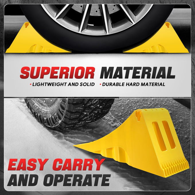 2pcs Plastic Dual Wheel Stopper Chocks <br> 18.7 L x 7.9 W x 9.3 H in.