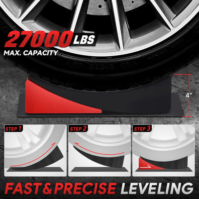2pcs Non-slip Leveling Ramp <BR> Adjustments 1/2 in.to 4 in.
