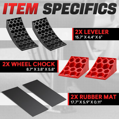 2pcs Non-slip Leveling Ramp <BR> Adjustments 1/2 in.to 4 in.