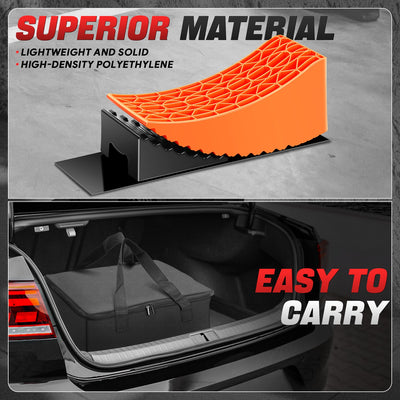 2pcs Non-slip Leveling Ramp <BR> Adjustments 1/2 in. to 4 in.
