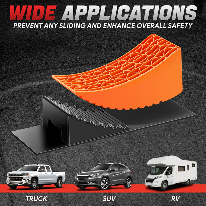 2pcs Non-slip Leveling Ramp <BR> Adjustments 1/2 in. to 4 in.
