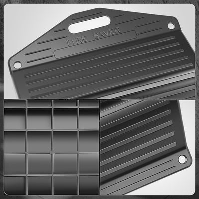 4PC Black Anti-Slip Rubber tyre saver <br> 17.32 in. x 7.87 in. x 1.57 in.
