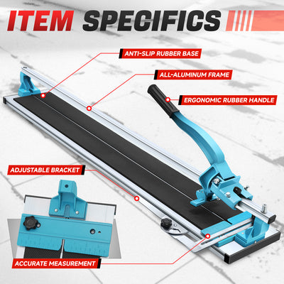 40 in. Adjustment Manual Tile Cutter W/Wheels <br> Cutting Thickness: 6-14 mm