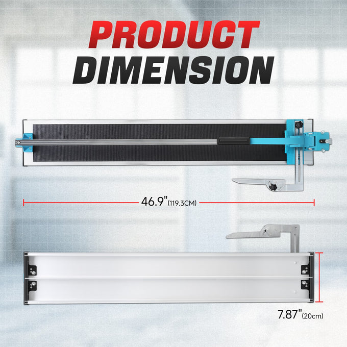 40 in. Adjustment Manual Tile Cutter W/Wheels <br> Cutting Thickness: 6-14 mm