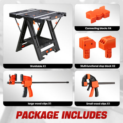 2-in-1 Multifunctional Folding Workbench Table <br> Unfold Size(in.): 25 X 31.1 X 31.8