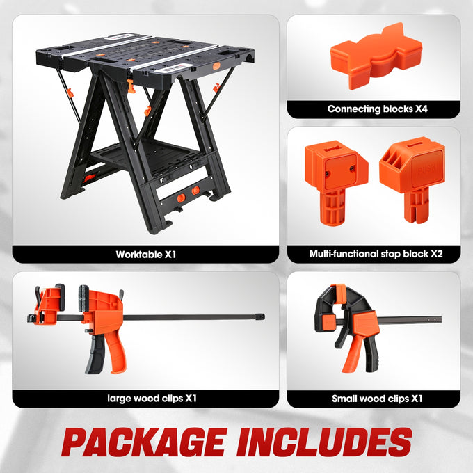 2-in-1 Multifunctional Folding Workbench Table <br> Unfold Size(in.): 25 X 31.1 X 31.8